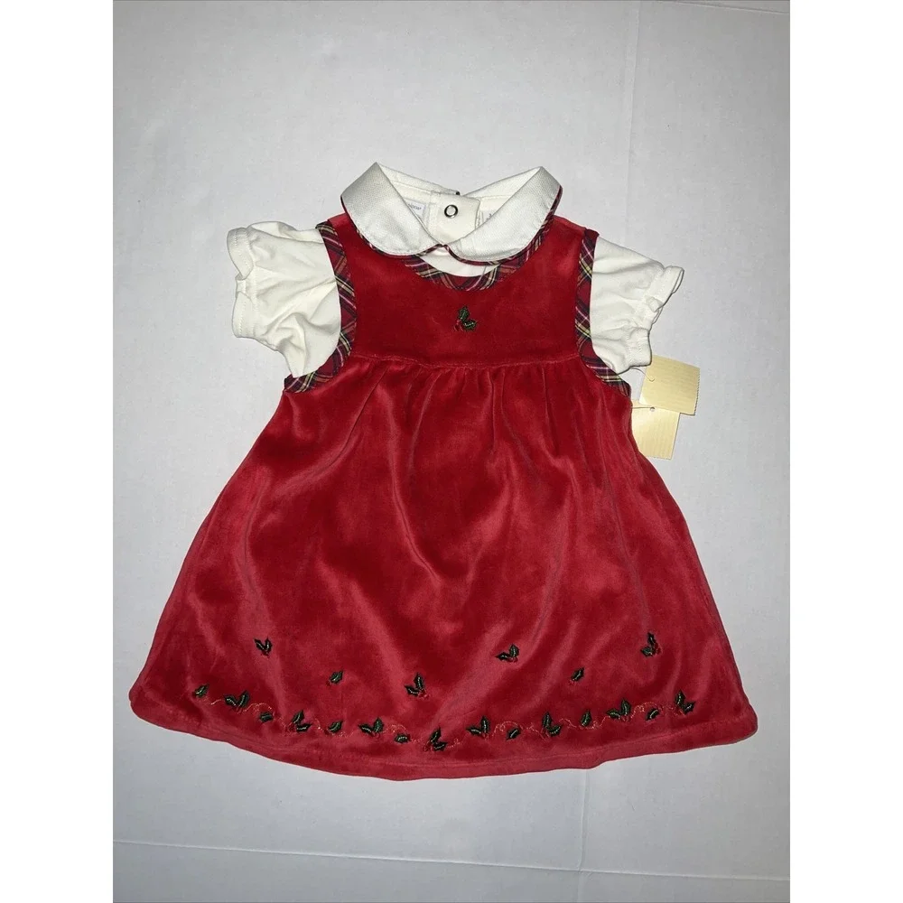 First‎ Impressions Baby Girls Red Velour Christmas Dress w/ Shrug 3-6 Months New